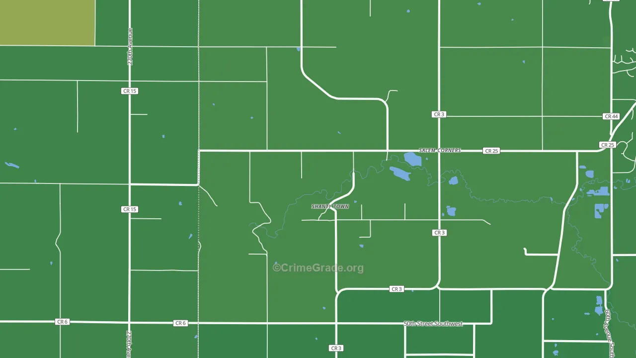 Salem Corners, MN Map of Arson Rates