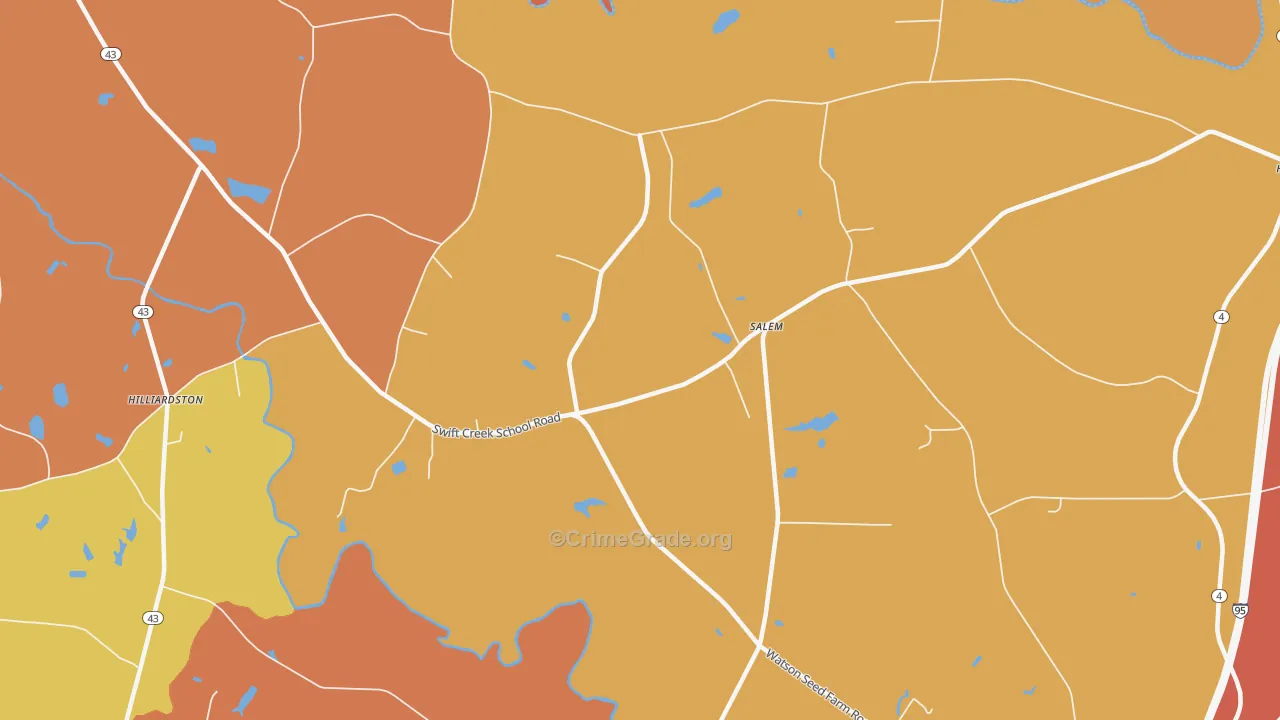 Salem, NC Map of Arson Rates
