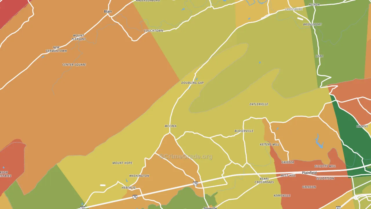 Salem, PA Map of Arson Rates