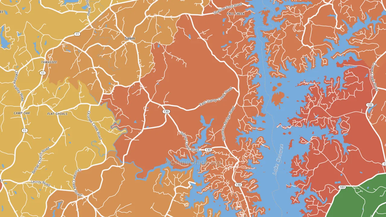 Salem, SC Map of Arson Rates