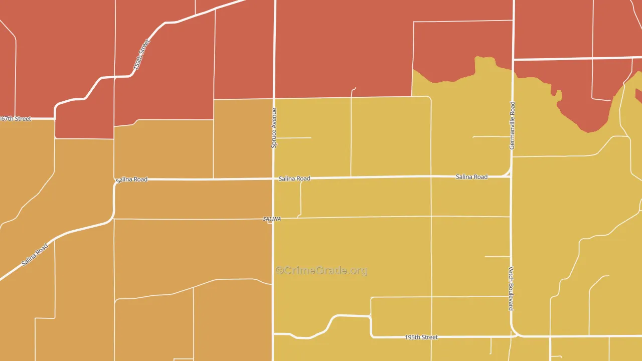 Salina, IA Map of Arson Rates