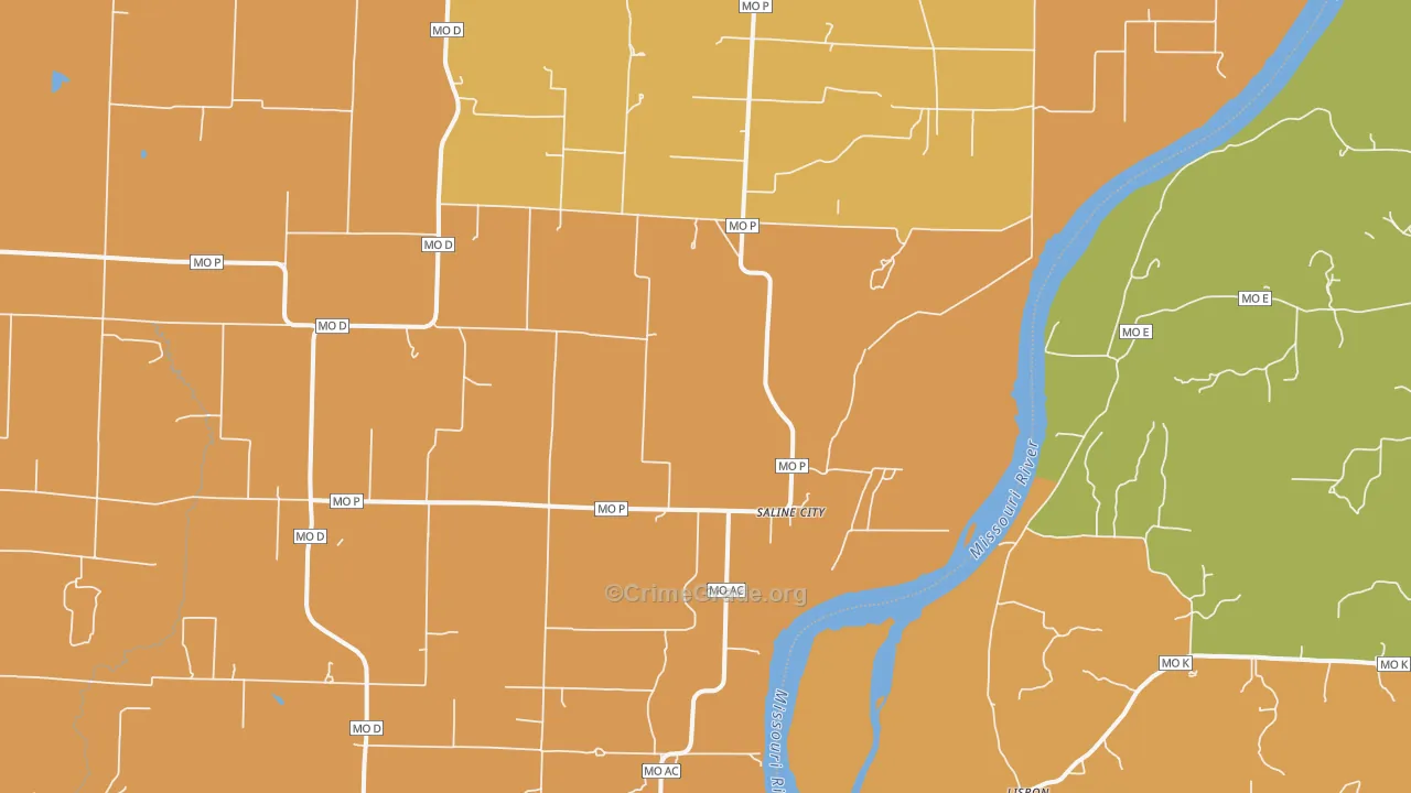 Saline City, MO Map of Arson Rates