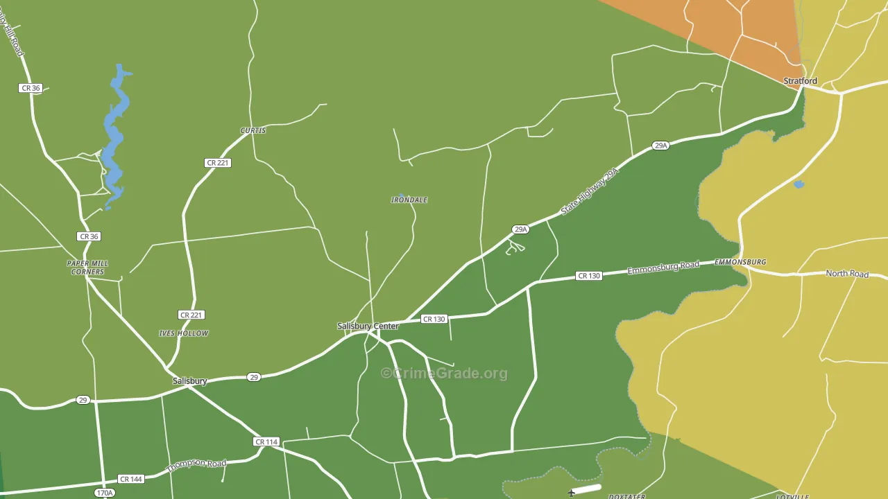Salisbury Center, NY Map of Arson Rates