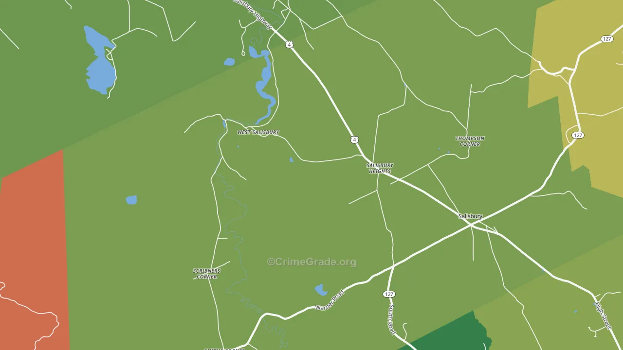Salisbury Heights, NH Map of Arson Rates
