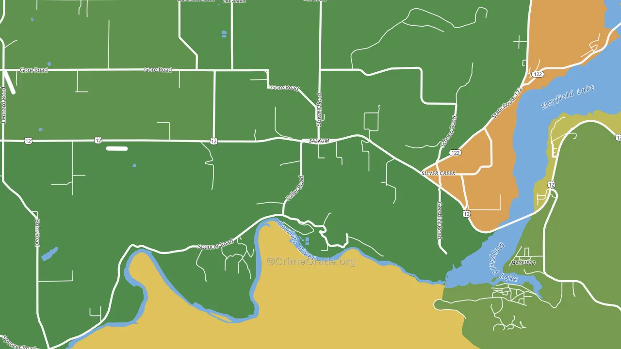 Salkum, WA Map of Arson Rates