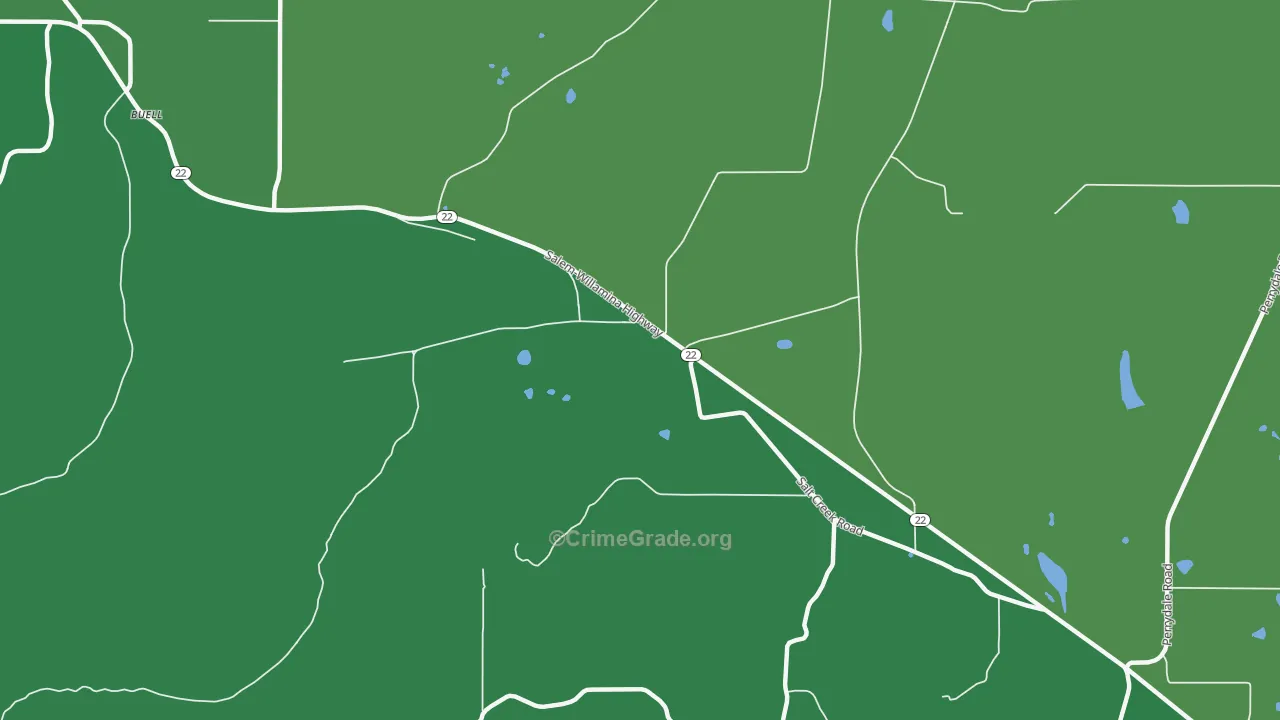 Salt Creek, OR Map of Arson Rates
