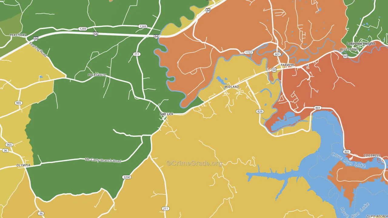 Salt Lick, KY Map of Arson Rates