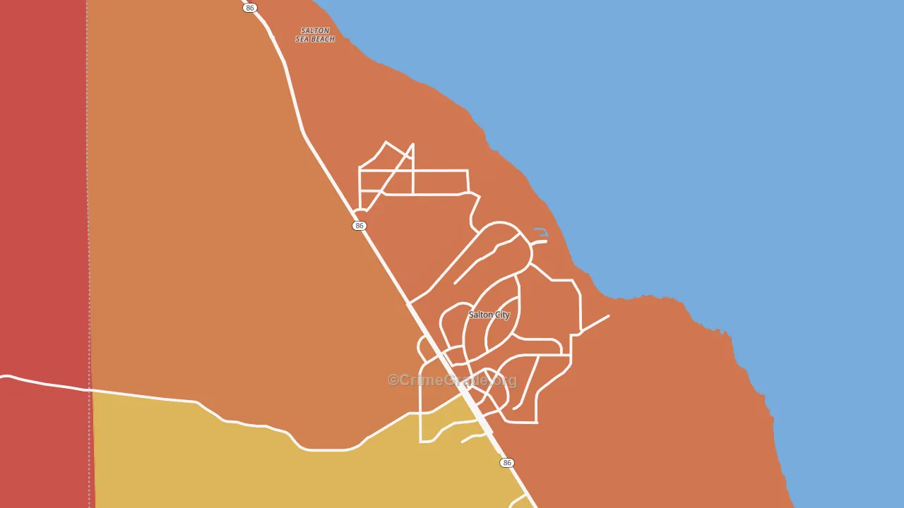 Salton City, CA Map of Arson Rates