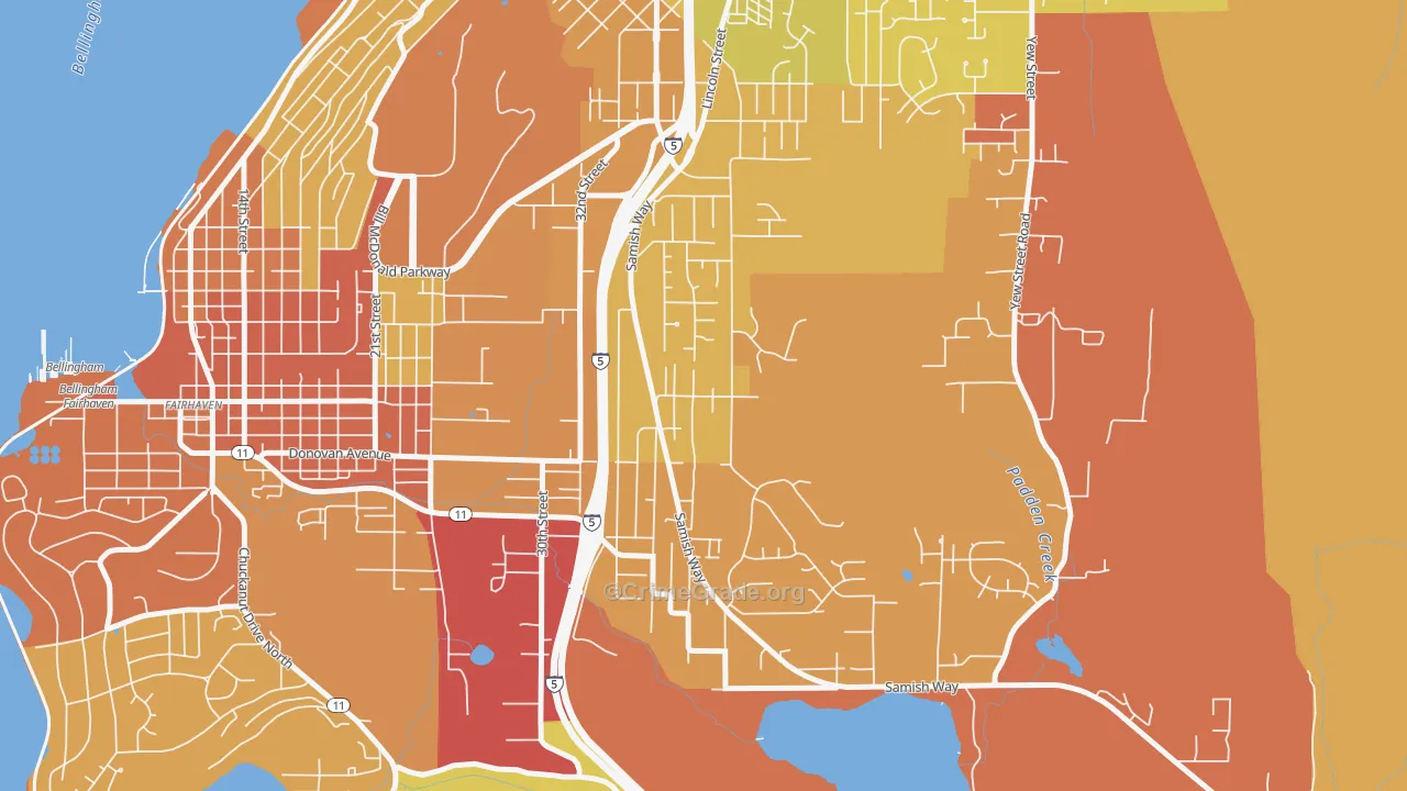 Samish Hill, Bellingham, WA Map of Arson Rates