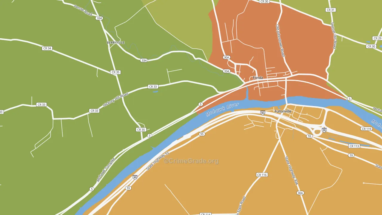 Sammonsville, NY Map of Arson Rates