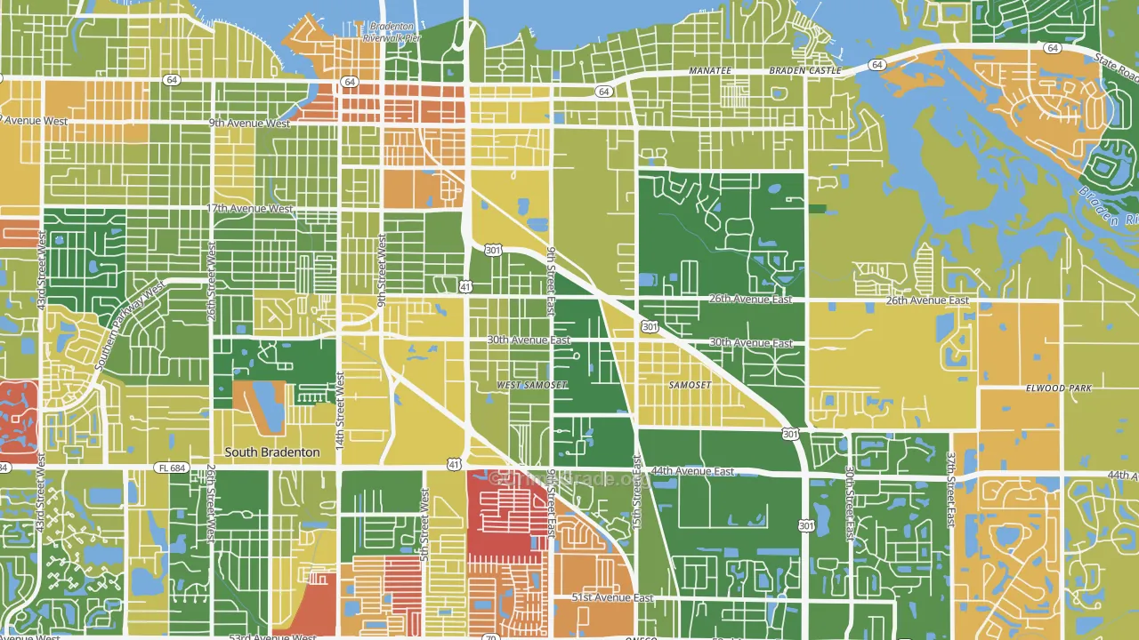 Samoset, Bradenton, FL Map of Arson Rates