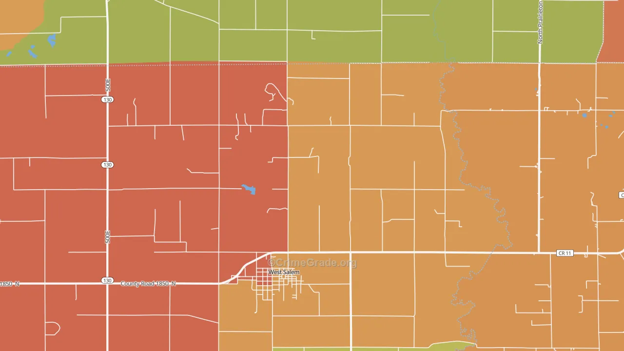 Samsville, IL Map of Arson Rates