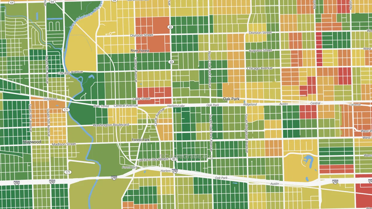Samuel A Rothermel, Oak Park, IL Map of Arson Rates