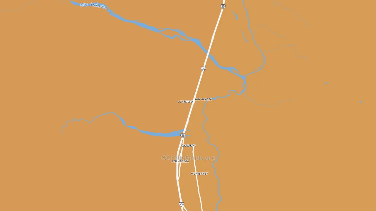 San Acacia, NM Map of Arson Rates