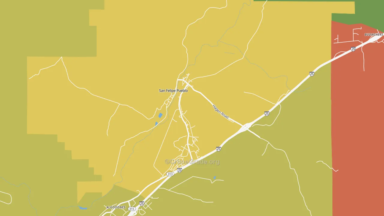 San Felipe Pueblo, NM Map of Arson Rates