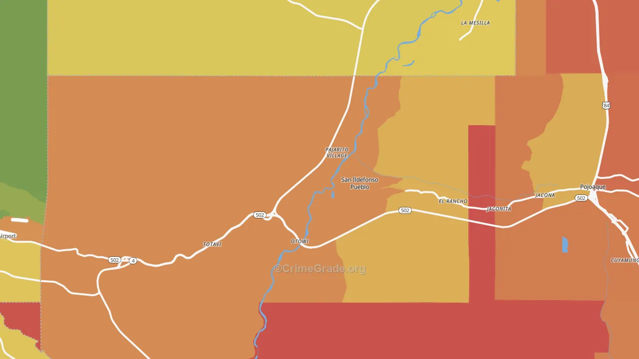 San Ildefonso Pueblo, NM Map of Arson Rates