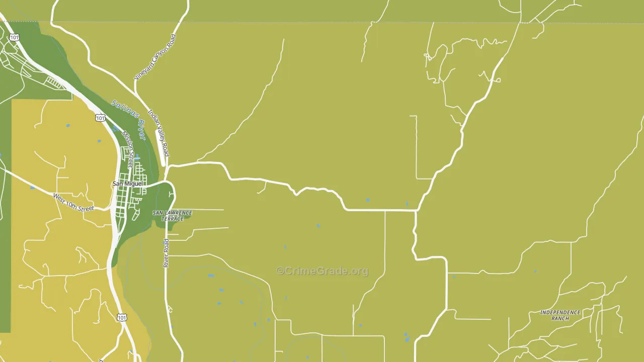 San Lawrence Terrace, CA Map of Arson Rates