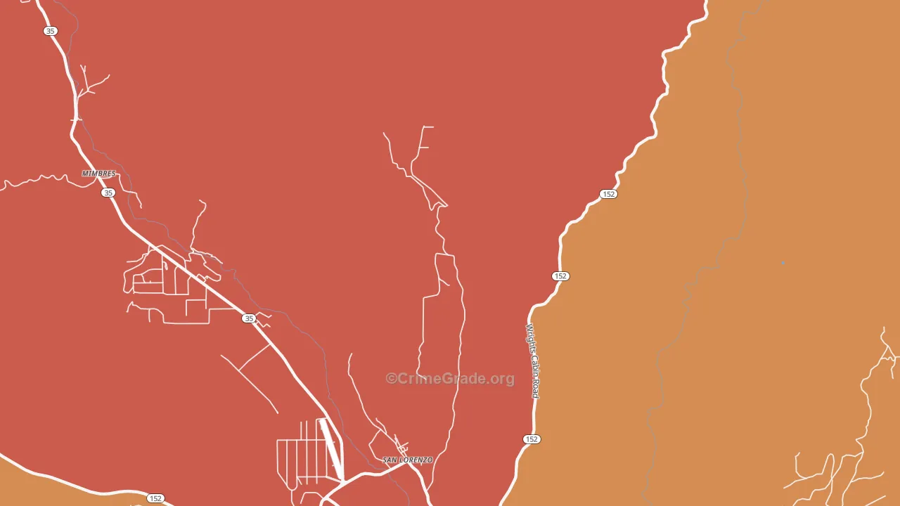 San Lorenzo, NM Map of Arson Rates
