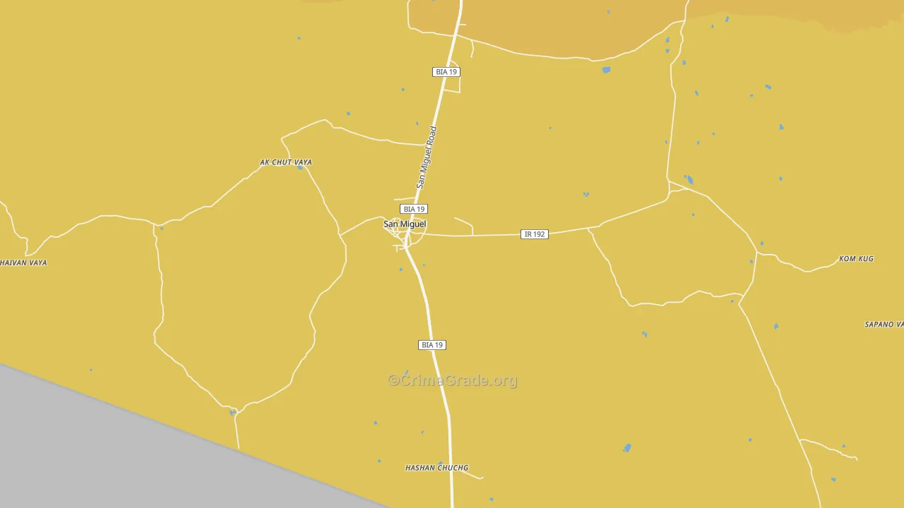San Miguel, AZ Map of Arson Rates