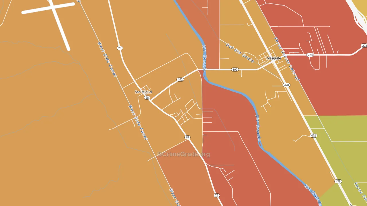San Miguel, NM Map of Arson Rates