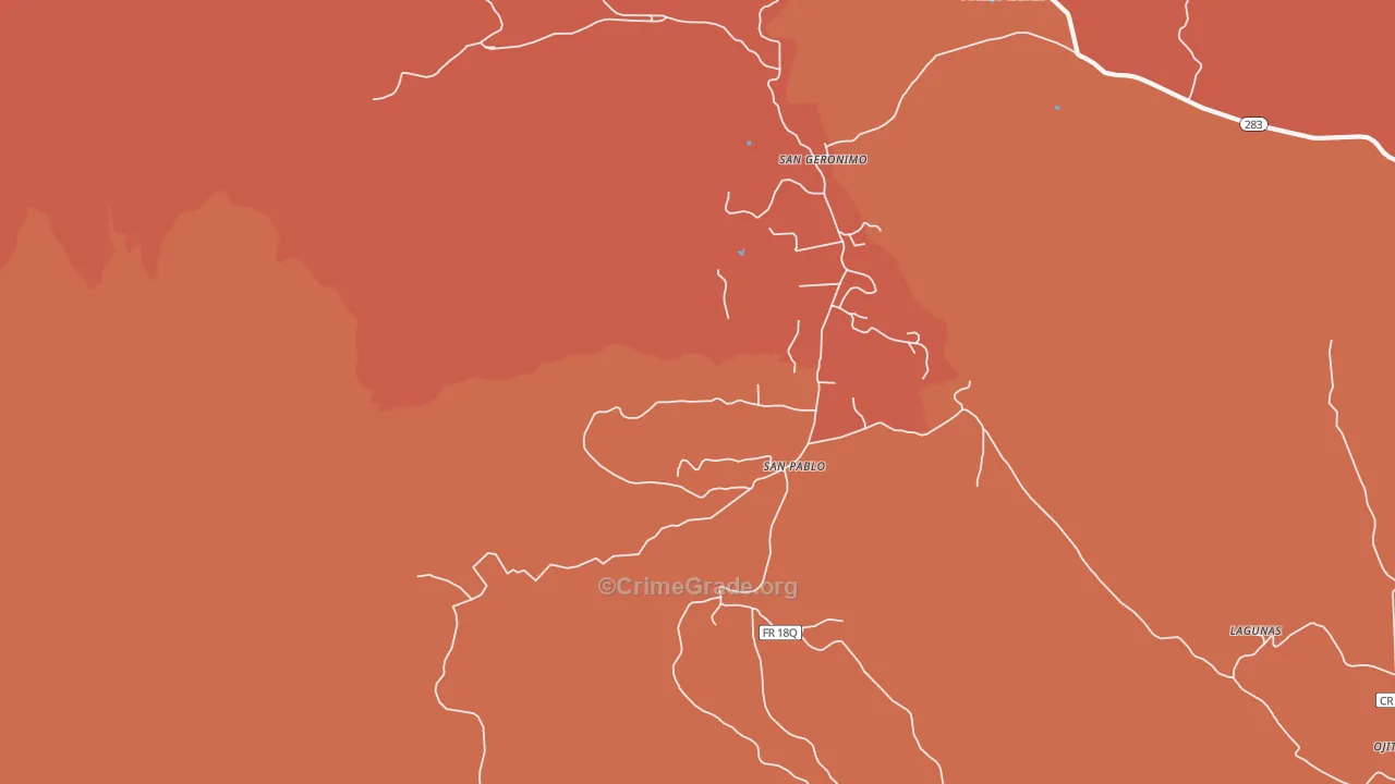 San Pablo, NM Map of Arson Rates