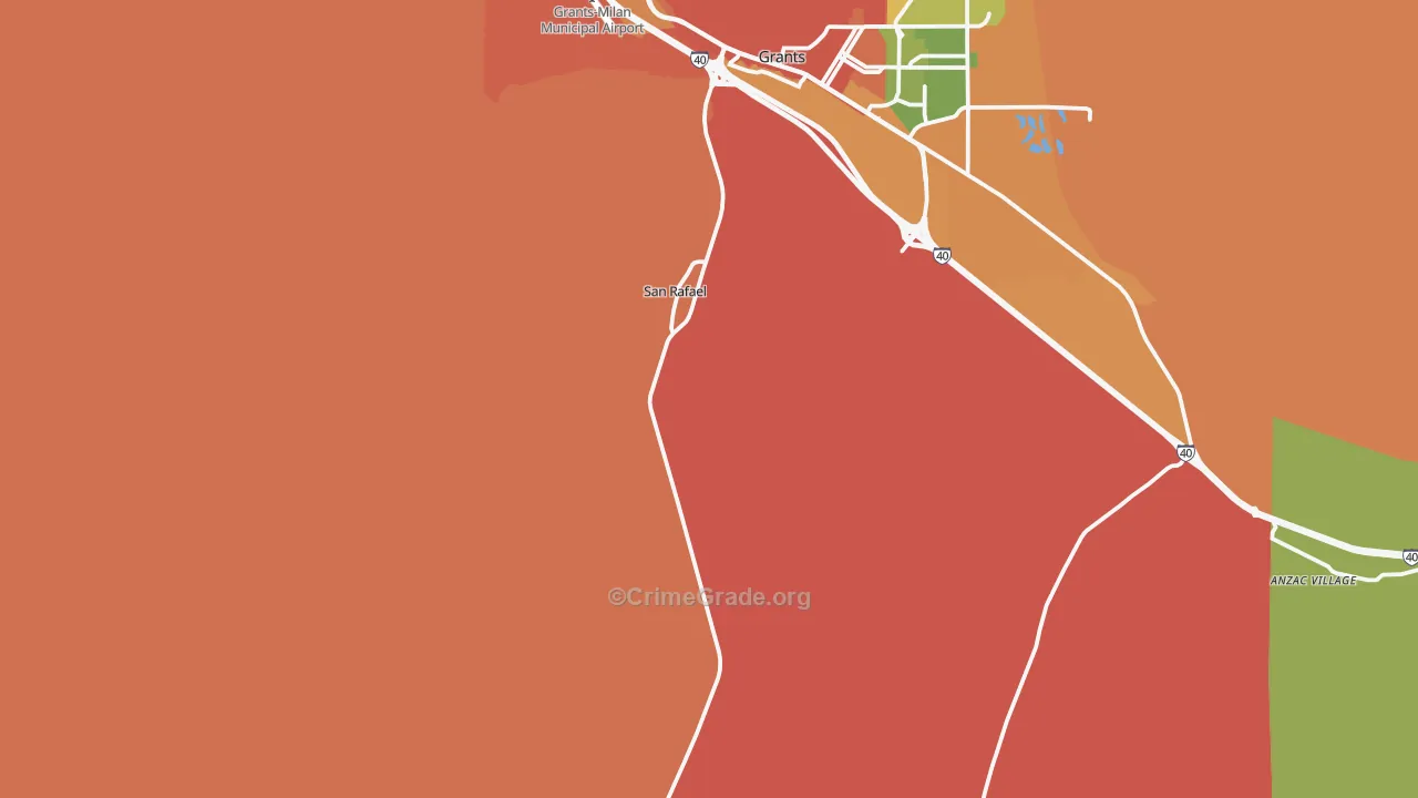 San Rafael, NM Map of Arson Rates