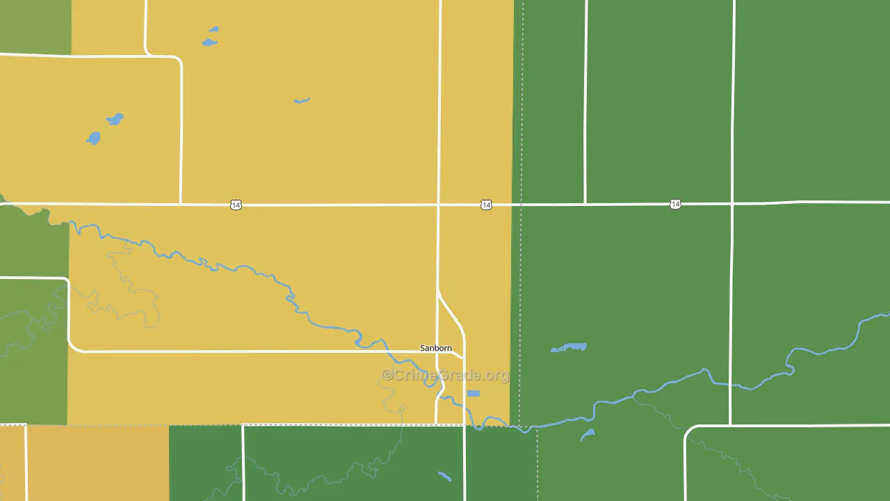 Sanborn, MN Map of Arson Rates