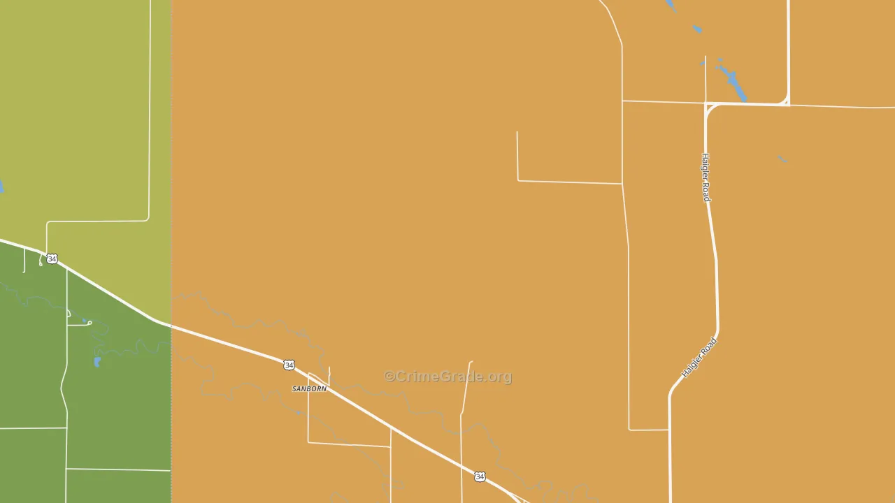 Sanborn, NE Map of Arson Rates