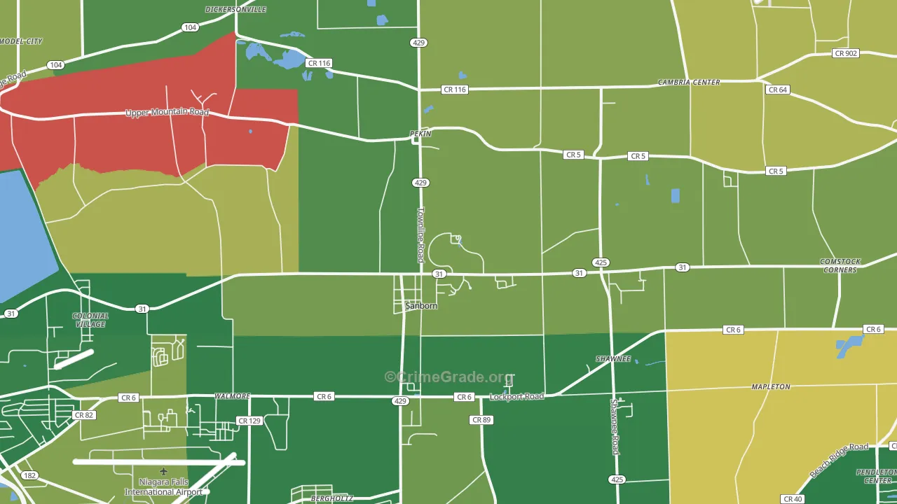 Sanborn, NY Map of Arson Rates