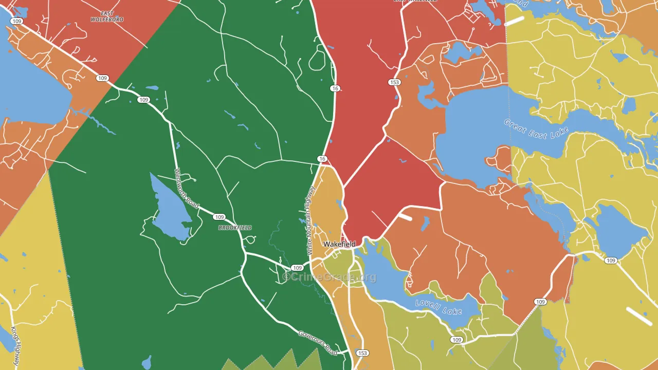 Sanbornville, NH Map of Arson Rates