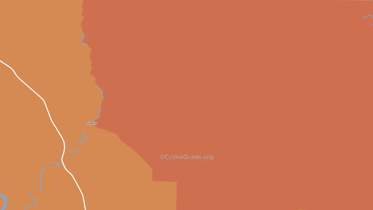 Sanco, TX Map of Arson Rates