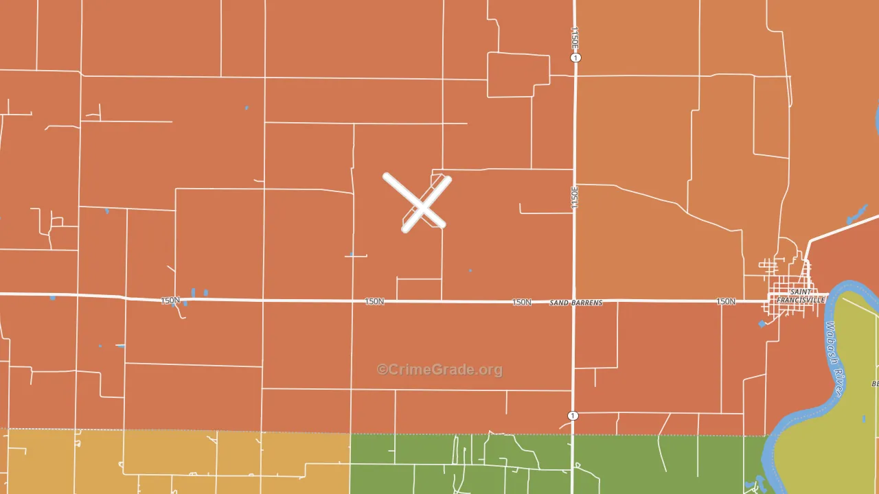 Sand Barrens, IL Map of Arson Rates