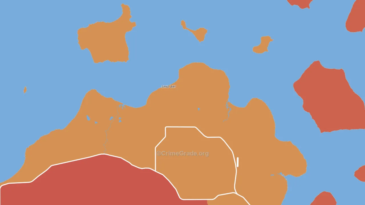 Sand Bay, WI Map of Arson Rates