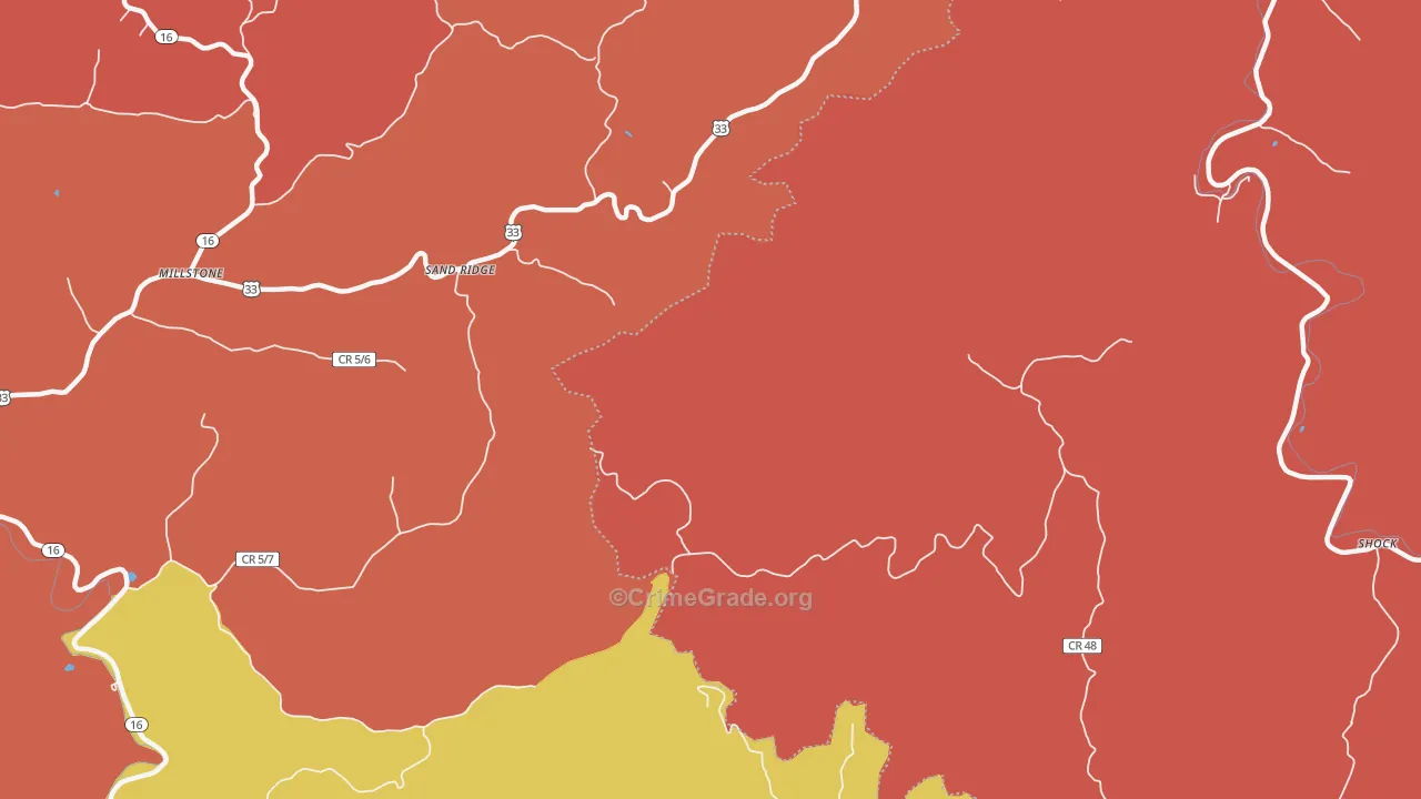 Sand Ridge, WV Map of Arson Rates