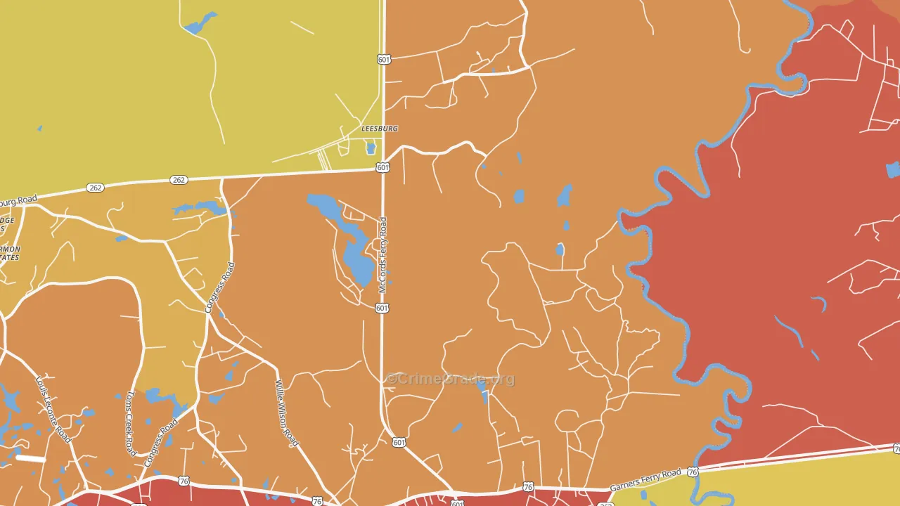 Sanders Corner, SC Map of Arson Rates
