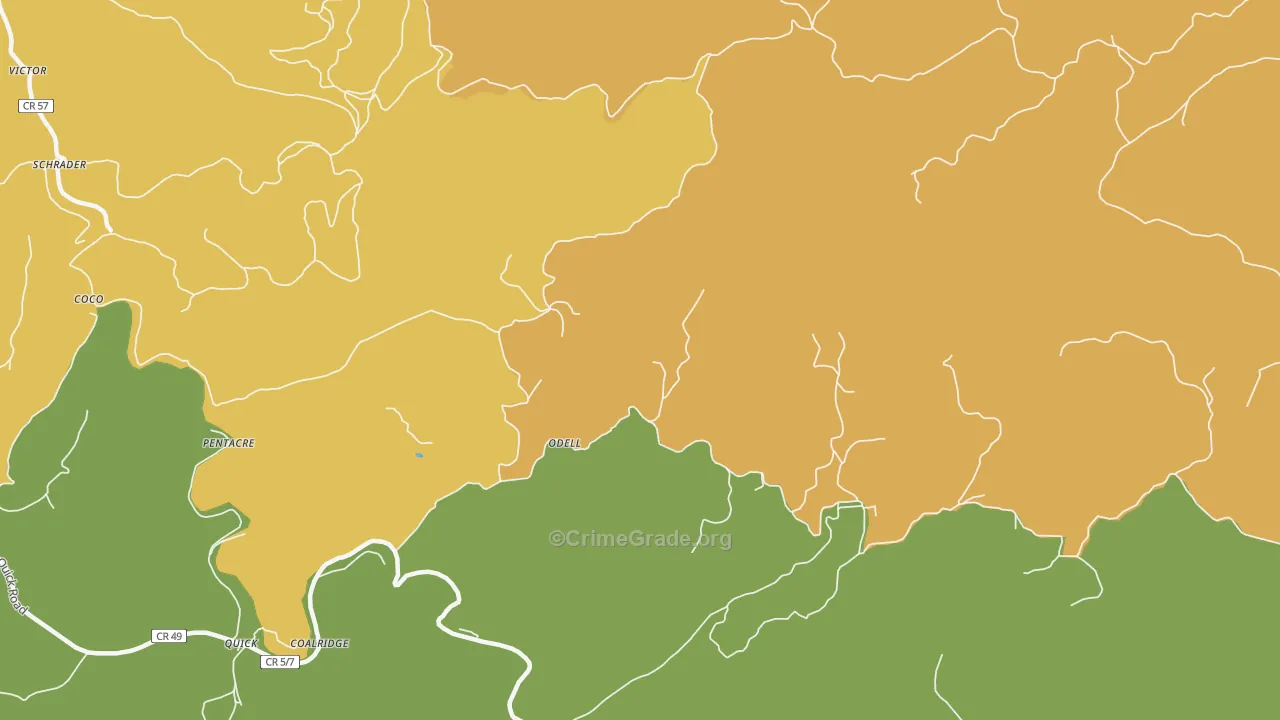 Sanderson, WV Map of Arson Rates