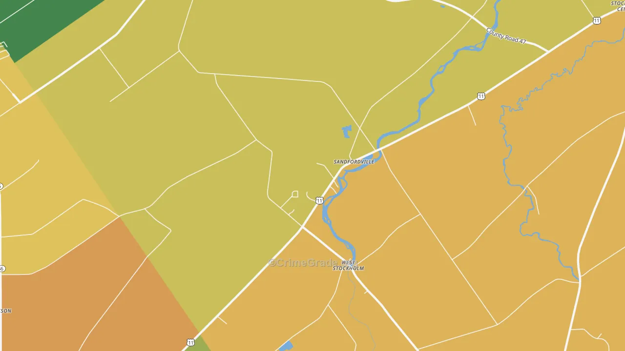 Sandfordville, NY Map of Arson Rates