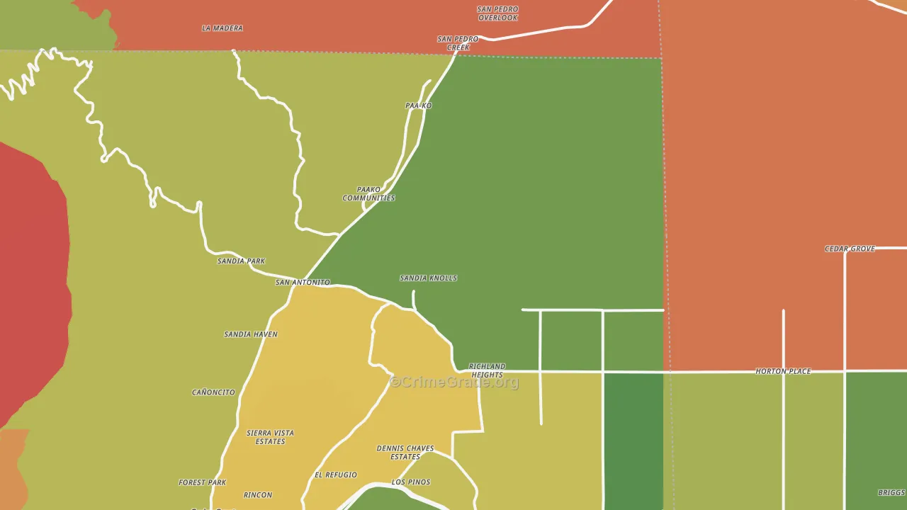 Sandia Park, NM Map of Arson Rates