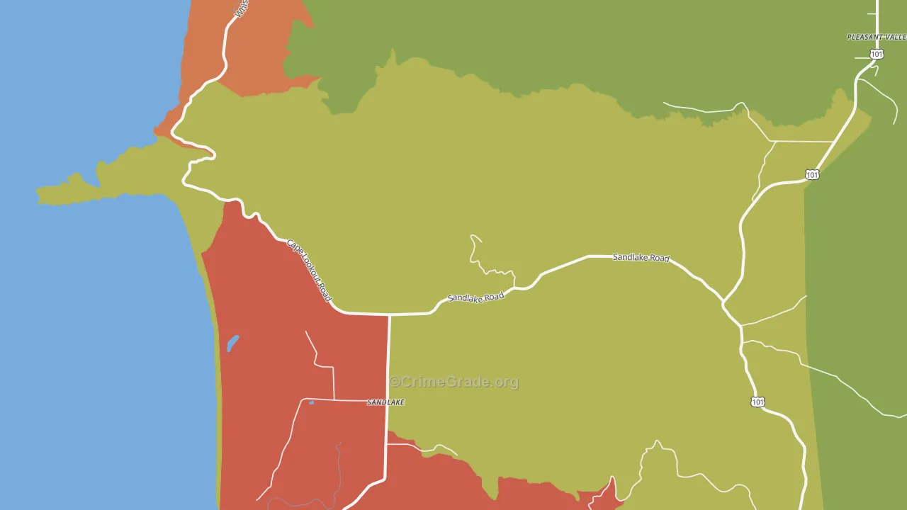 Sandlake, OR Map of Arson Rates