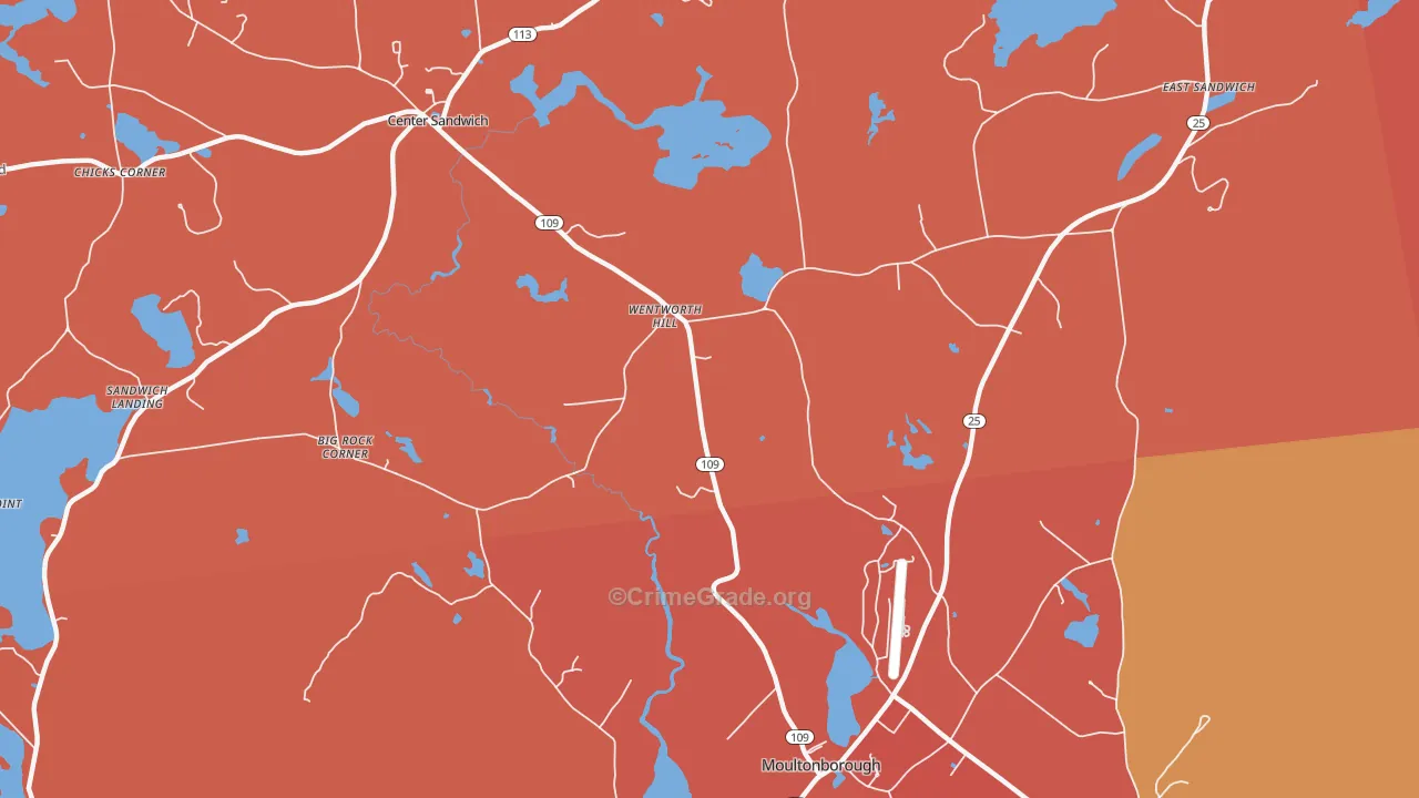 Sandwich, NH Map of Arson Rates