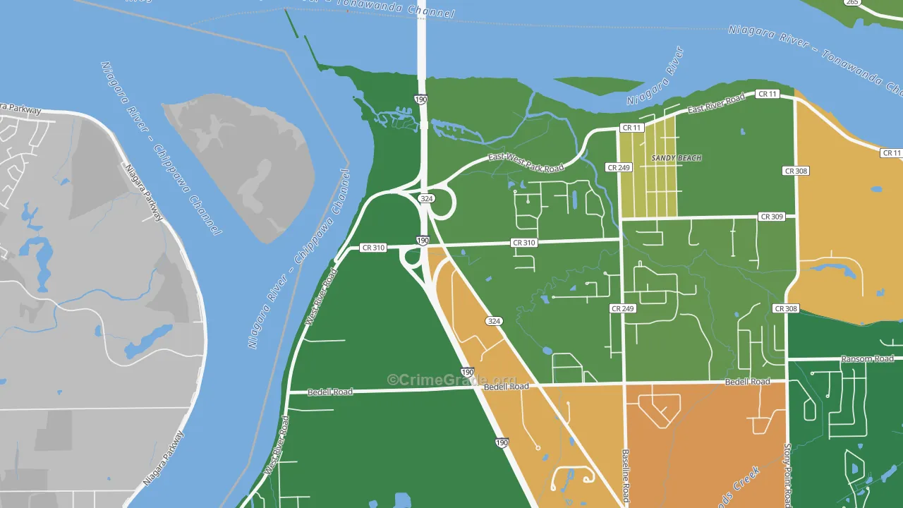 Sandy Beach, NY Map of Arson Rates