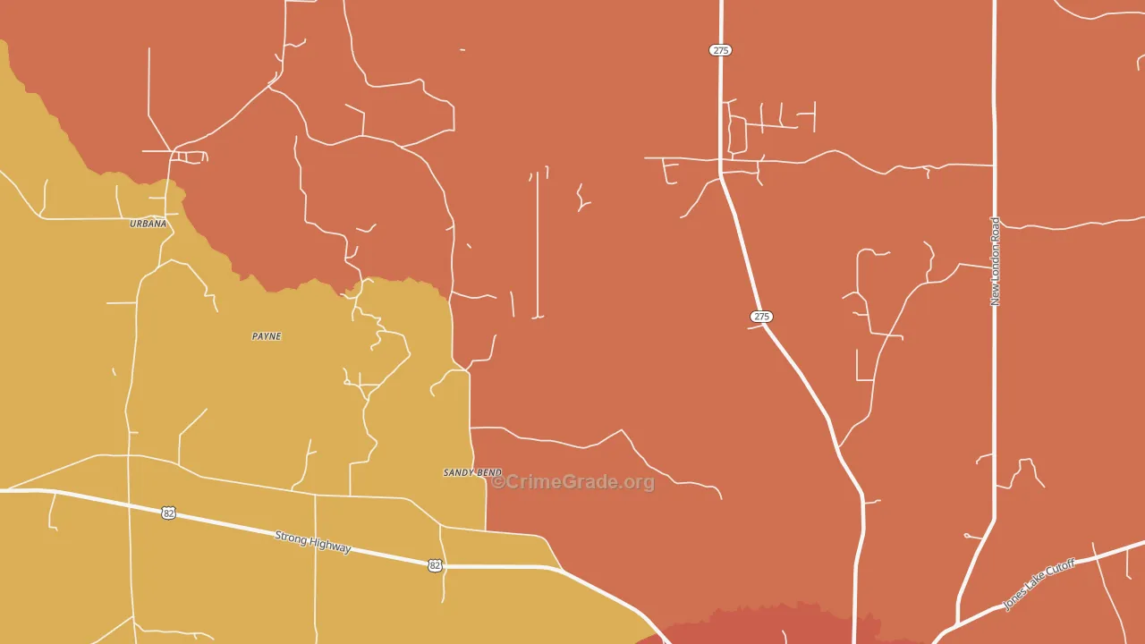 Sandy Bend, AR Map of Arson Rates