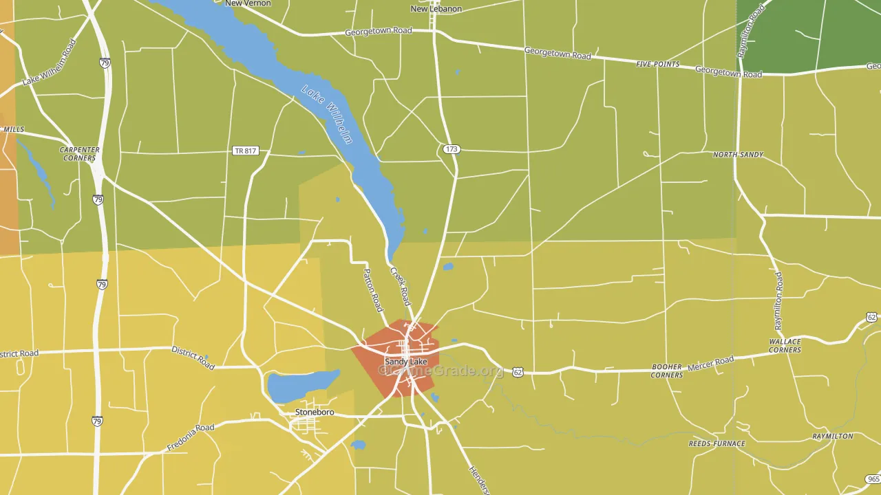 Sandy Lake, PA Map of Arson Rates