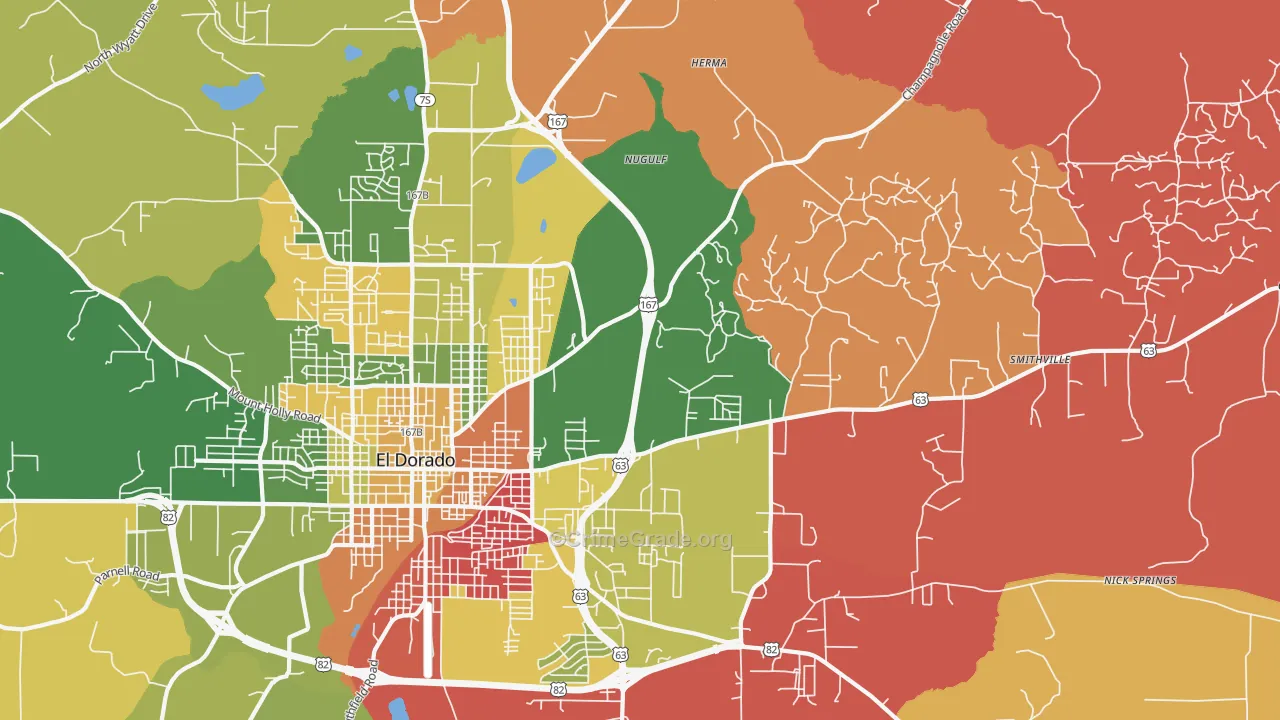Sandy Land, AR Map of Arson Rates