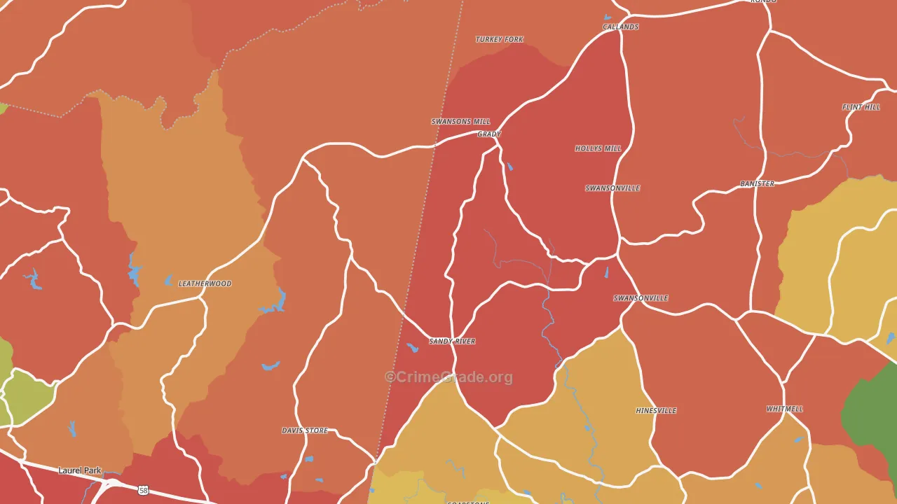 Sandy Level, VA Map of Arson Rates