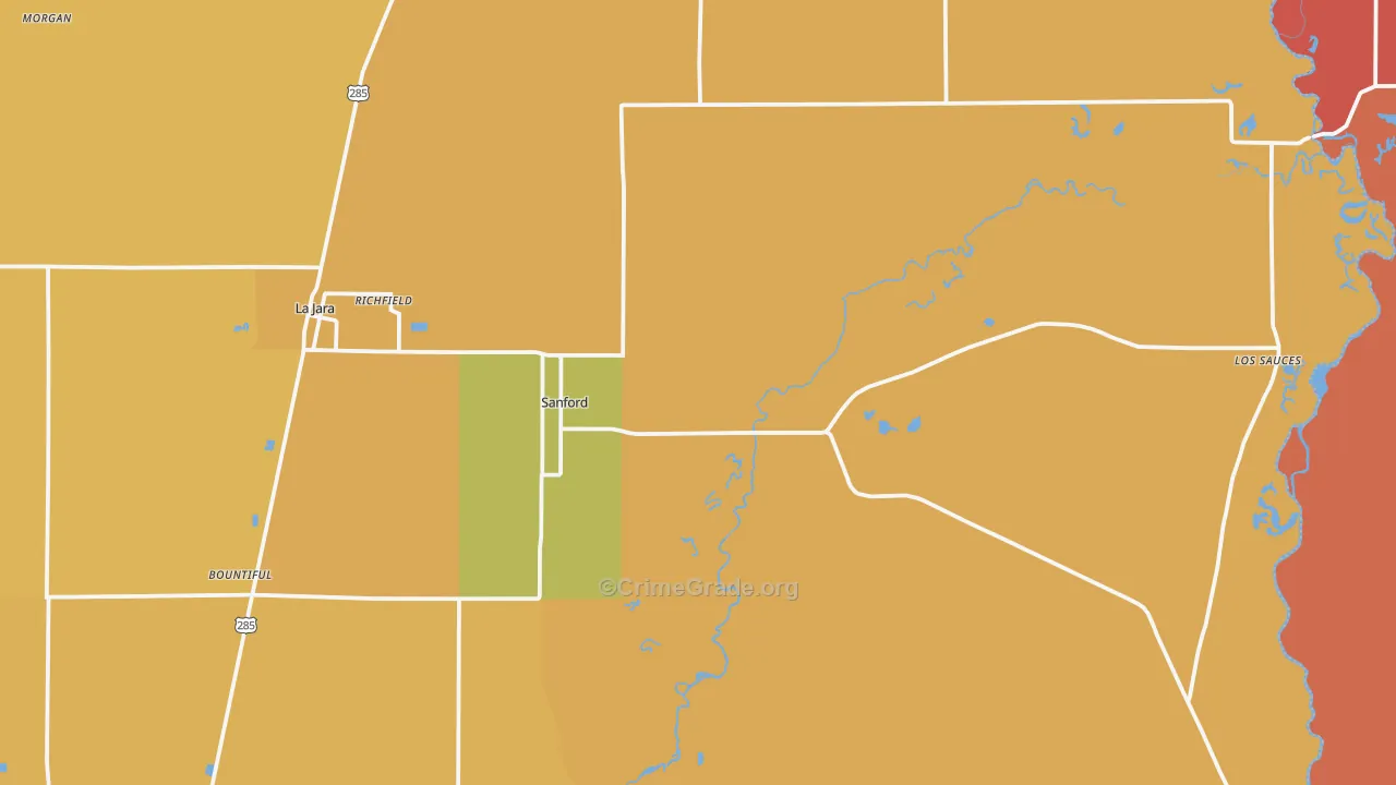 Sanford, CO Map of Arson Rates