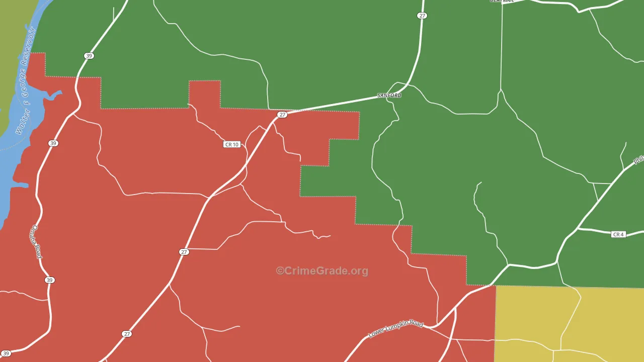 Sanford, GA Map of Arson Rates