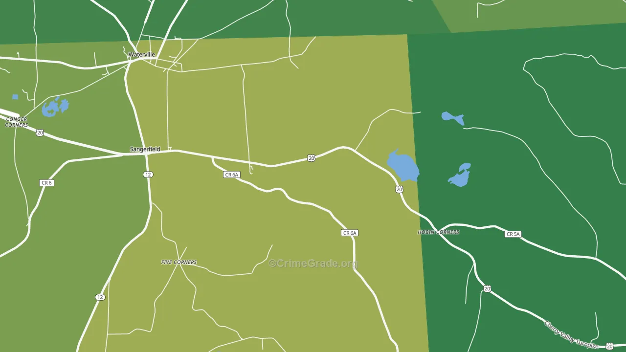 Sangerfield, NY Map of Arson Rates