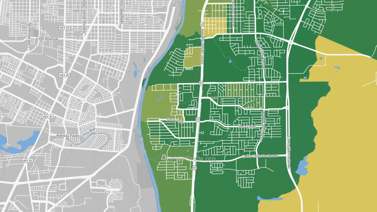 Santa Fe, Laredo, TX Map of Arson Rates