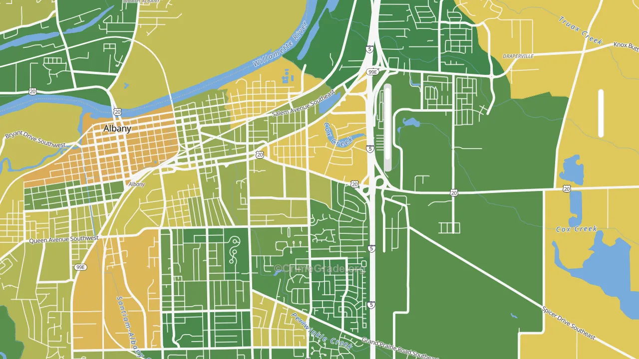 Santiam, Albany, OR Map of Arson Rates